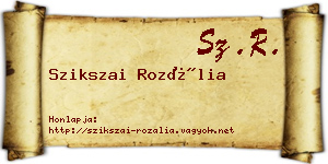 Szikszai Rozália névjegykártya