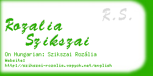 rozalia szikszai business card