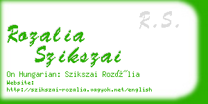rozalia szikszai business card